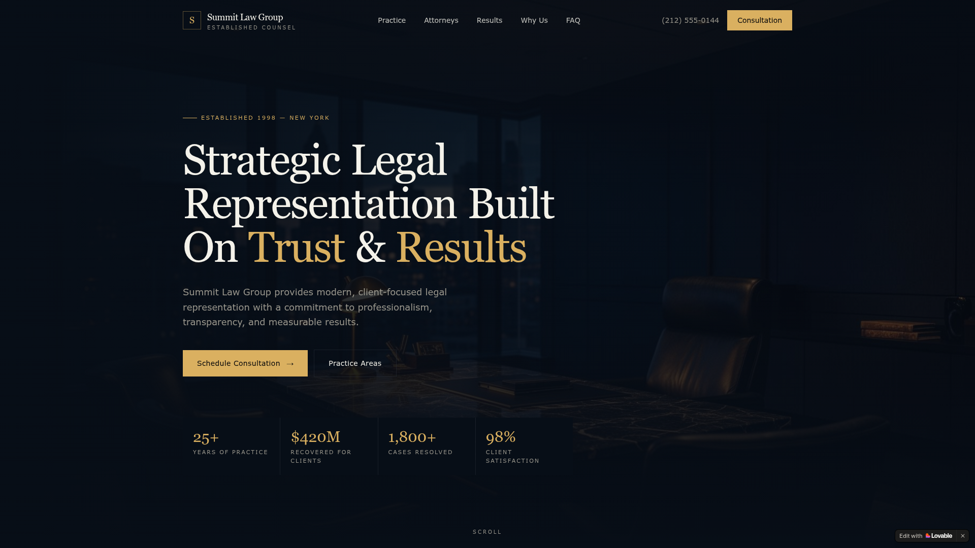 Summit Law Group desktop preview